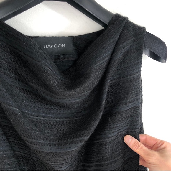 Thakoon Open Back Pom Pom LBD Black Cocktail Dress size 4 - Picture 7 of 16